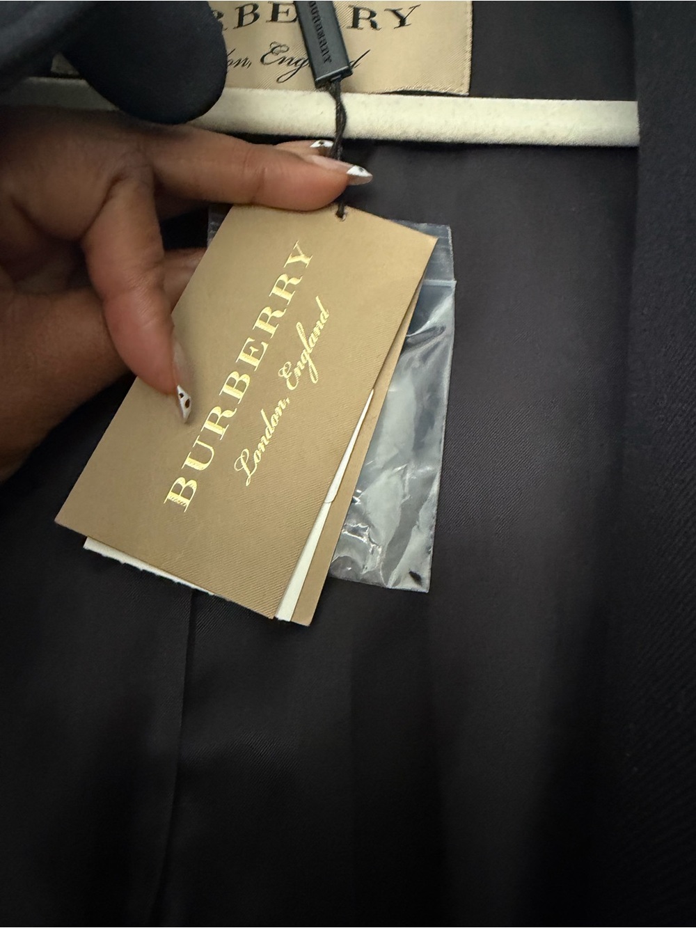 Burberry Women's Black Military-Style Jacket with White Trim - Picture 8 of 13